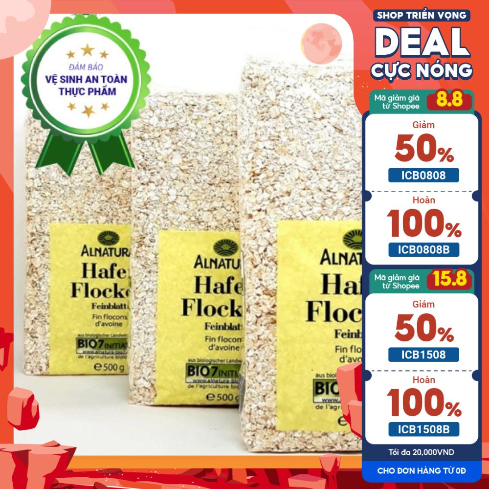 500g Yến mạch cán dẹt Đức Hafer Flocken chính hãng, tốt cho sức khỏe, giảm cân, cho bé ăn dặm