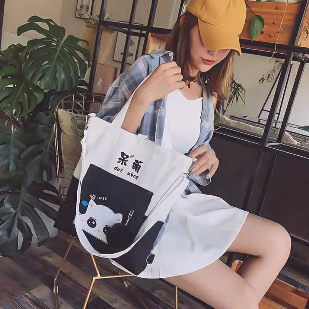 [FREESHIP] Túi tote nữ, túi vải cá tính đừng vừa A4 - DAI MENG