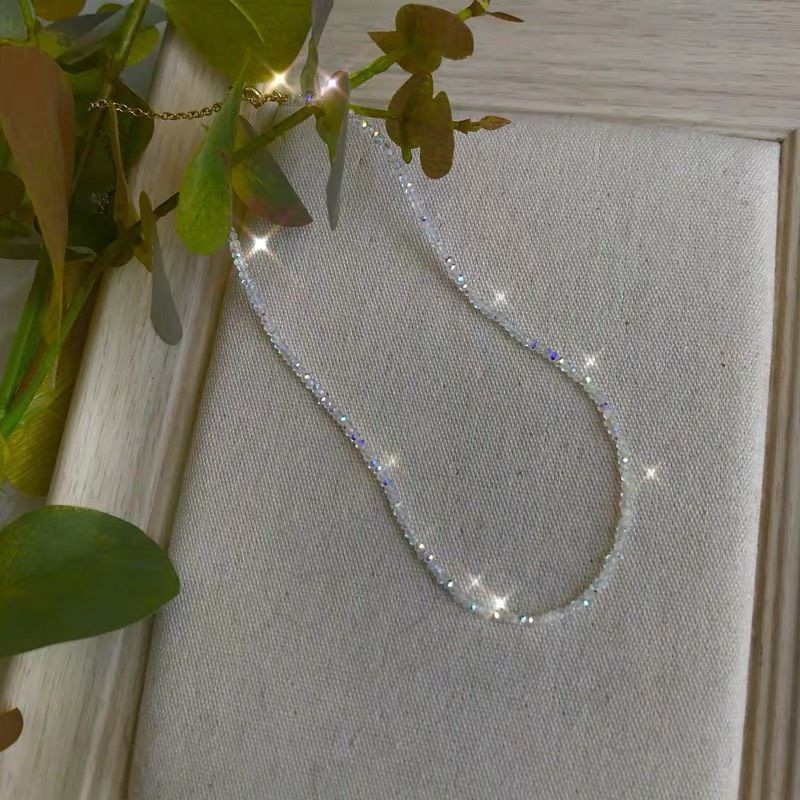 Choker Vòng cổ pha lê ánh ngũ sắc hạt nhỏ mã YiM-99