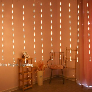 Dây đèn led thả rèm kiểu pha lê trang trí
