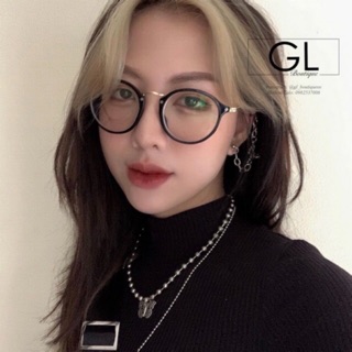 Kính mắt mèo gọng tròn màu đen
