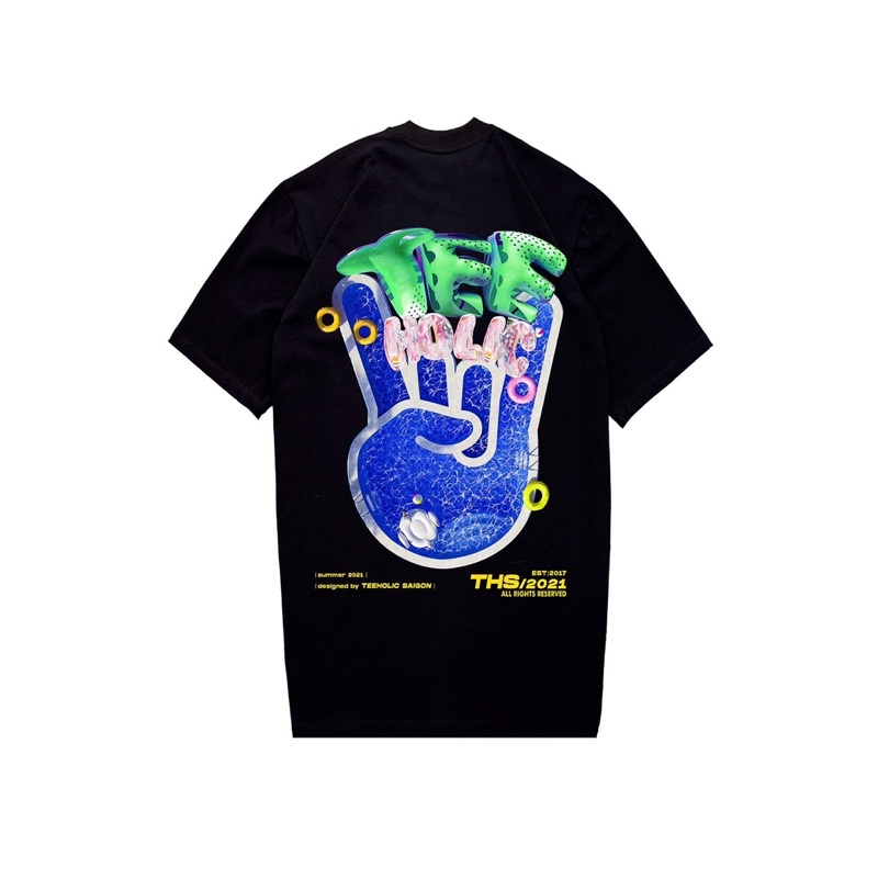 Áo Thun Unisex TeeHolic Swimming Pool Màu Đen Logo THS
