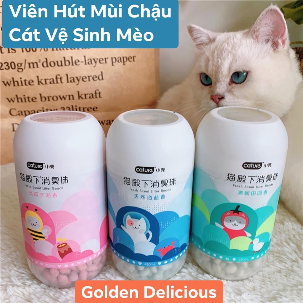 Viên Hút Mùi Thả Chậu Cát Chậu Vệ Sinh Mèo Cature Cho Không Gian Thơm Mát (3 Hương Thơm)