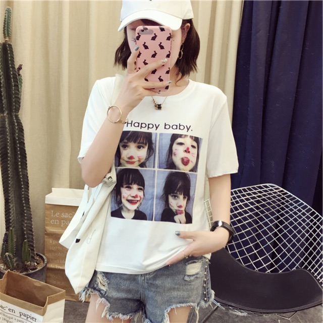 [HÌNH THẬT] Áo thun nữ cotton cổ tròn ngắn tay siêu chất | BigBuy360 - bigbuy360.vn