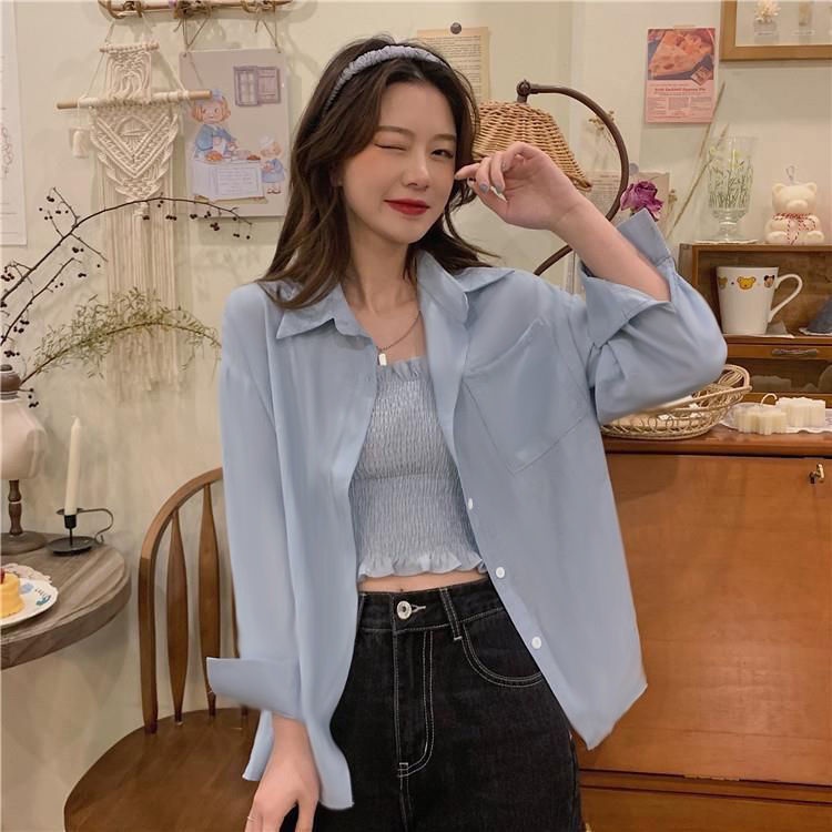 Set Áo Sơ Mi Dài Tay Và Áo Khoác Ngoài Thời Trang Mùa Hè Dành Cho Nữ