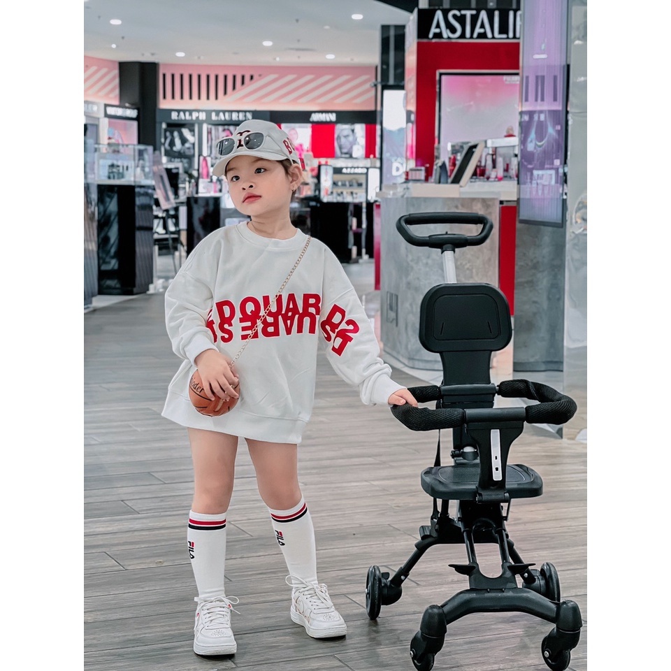 Áo nỉ cổ tròn Dasquare cho bé , áo sweater trẻ em unisex , TP KIDs