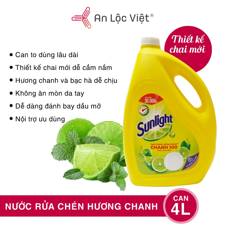 Nước rửa chén Sunlight hương chanh - Thiên nhiên - Trà xanh