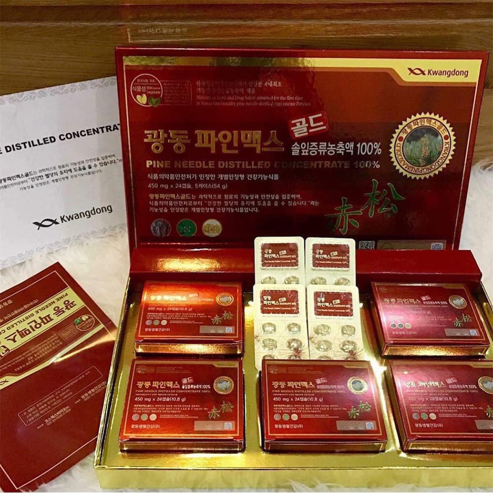 Chính Hãng ) Tinh dầu thông đỏ Kwangdong Hàn Quốc giúp ăn ngủ tốt, kéo dài tuổi thọ hộp 120 viên