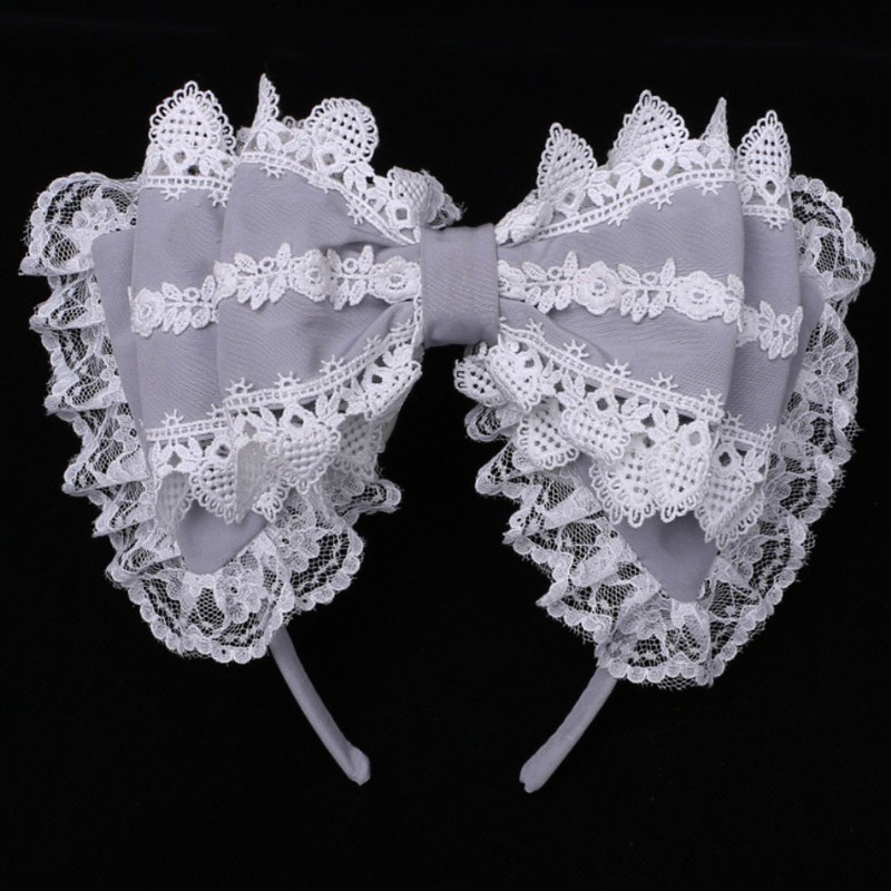 Băng Đô Cài Tóc Hình Nơ Phối Ren Phong Cách Lolita Nhật Bản | BigBuy360 - bigbuy360.vn