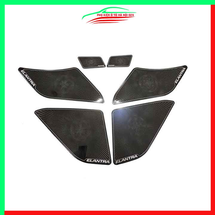 Bộ ốp màng loa Elantra 2016-2021 chuẩn theo xe vân Titan chống xước trang trí nội thất ô tô