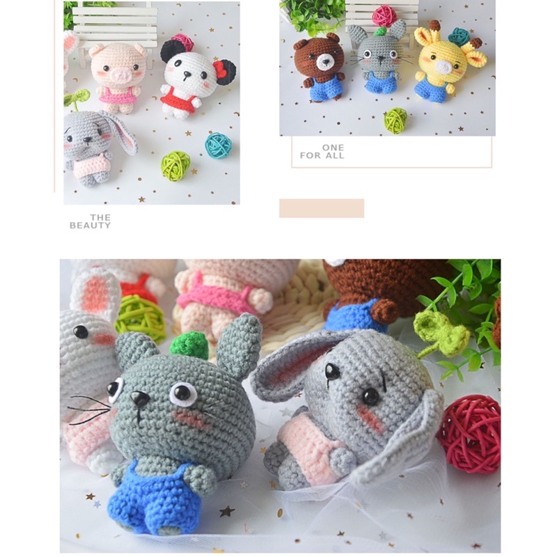 DIY Gói Nguyên Liệu Móc Len Thú Ngộ Nghĩnh- Quà Tặng Handmade Tự Làm Trang Trí Móc Khoá [Có hướng dẫn]