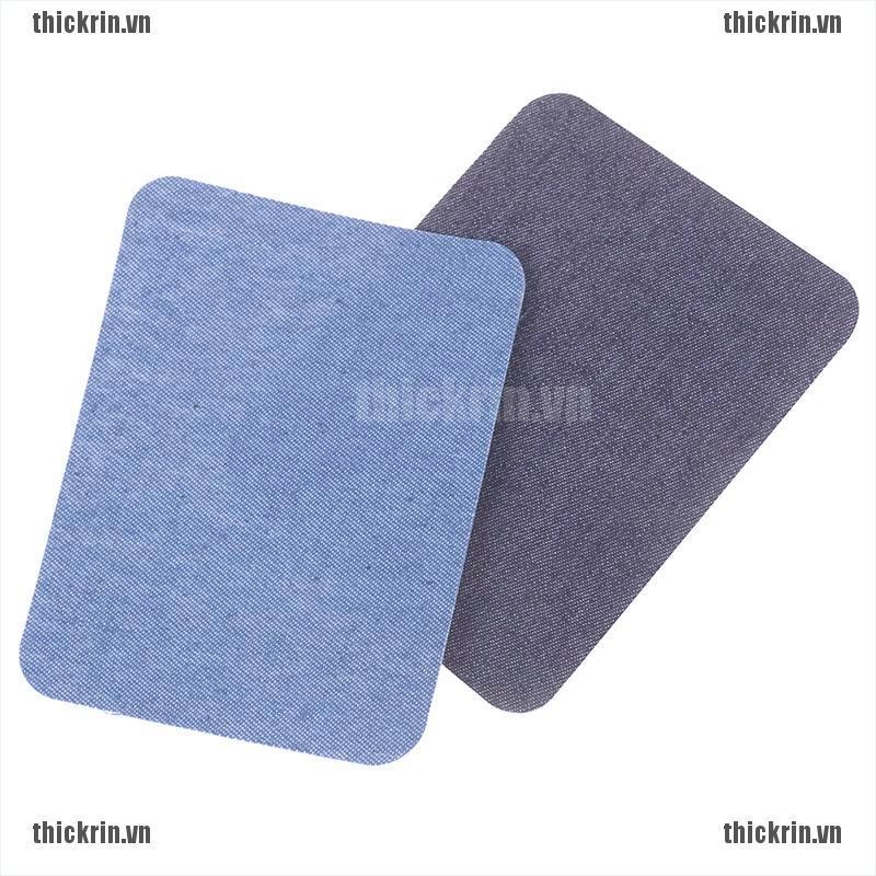 <Hot~new>6pcs Assorted Cotton Jeans Repair Kit 3Color Iron On Denim Patch Sewing Applique