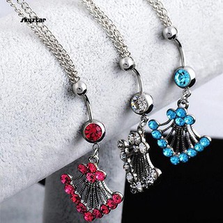 Khuyên rốn đính đá bằng thép y tế