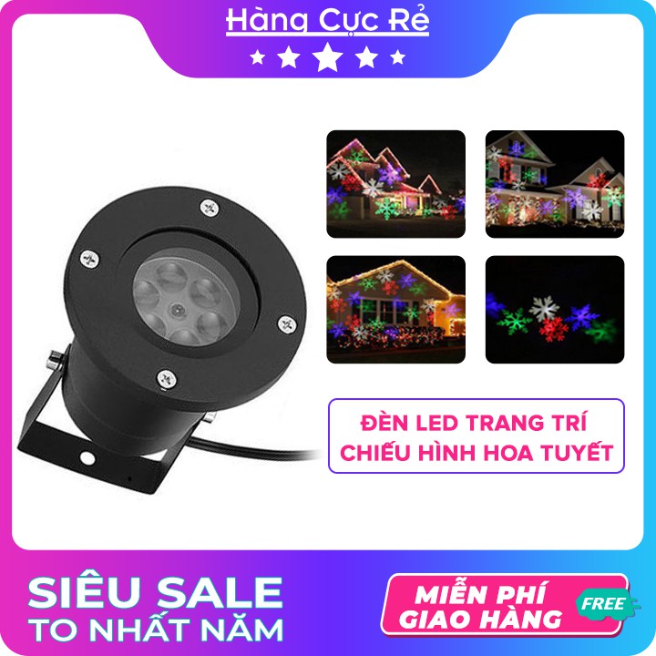 Đèn trang trí ngoài trời chiếu hình hoa tuyết nhiều màu 🚀FREESHIP🚀- Đèn led trang trí noel giáng - Shop Hàng Cực Rẻ