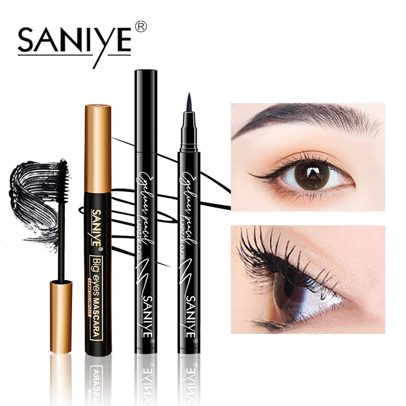 Eyeliner+Mascara SANIYE ZH4 Black Waterproof Eye Makeup 35g