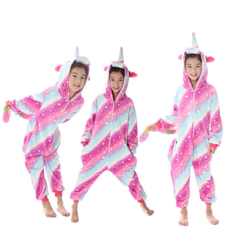 (TA24) Bộ Đồ Thú Unicorn Trẻ Em, Bộ Đồ Thú Liền Thân Unicorn Cho Bé