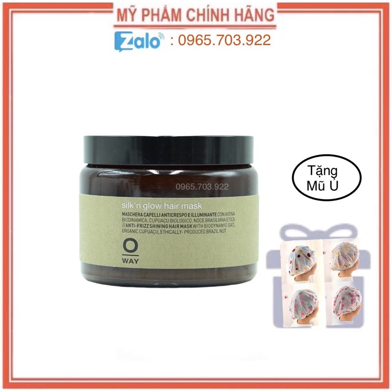 [ OWAY TẶNG MŨ Ủ ] DẦU HẤP SIÊU MƯỢT OWAY OWAY SILK’N GLOW HAIR MASK 500ML CHÍNH HÃNG