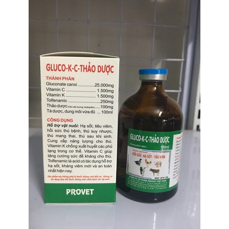 Gluco KC thảo dược  chỉ dùng trong thú y