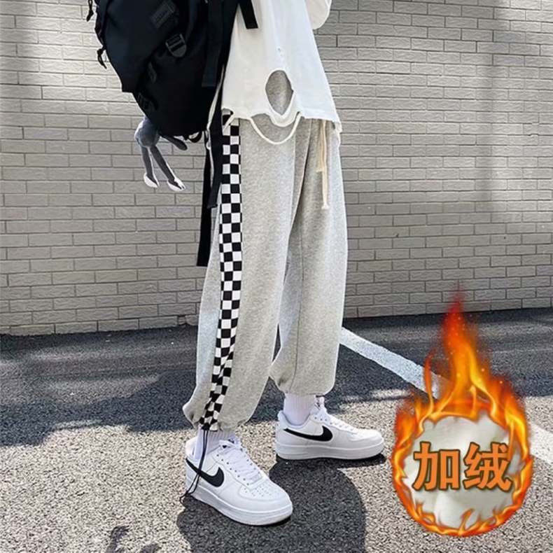 Quần dài dáng rộng in họa tiết phối màu đen trắng size S-3xl cá tính cho nam | BigBuy360 - bigbuy360.vn