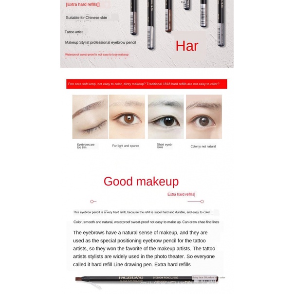 Bút kẻ lông mày lõi cứng chống thấm nước và mồ hôi tự nhiên