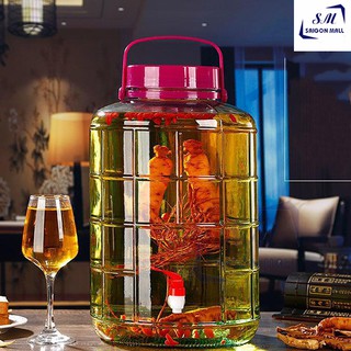  Bình Ngâm Rượu Thủy Tinh Quai Xách 10 lít có van hoặc không van 