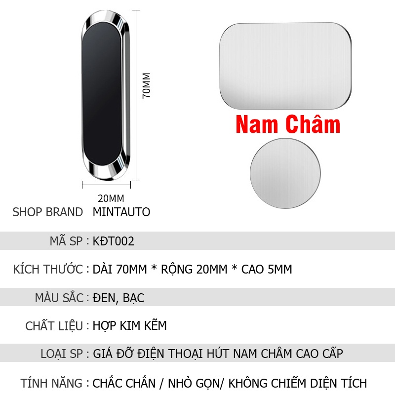 Giá Đỡ Điện Thoại Nam Châm Trên Ô Tô Xoay 360 Độ Chắc Chắn Nhỏ Gọn Tiện Lợi