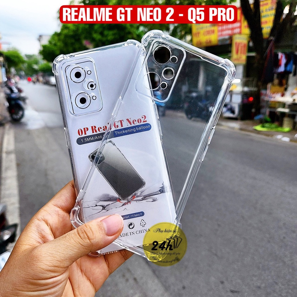 Ốp Điện Thoại TPU Chống Sốc GT Neo 2 - Q5 Pro + Kính Cường Lực Full màn + Dán bảo vệ Camera Cho Realme GT Neo 2 - Q5 Pro