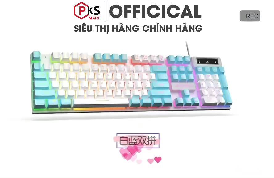 Bàn Phím Giả Cơ K500 Và Chuột G15 YINOIAO LED RGB Xuyên Chữ Nhiều Màu Trắng Đen Hồng Xanh Tím Xám | BigBuy360 - bigbuy360.vn