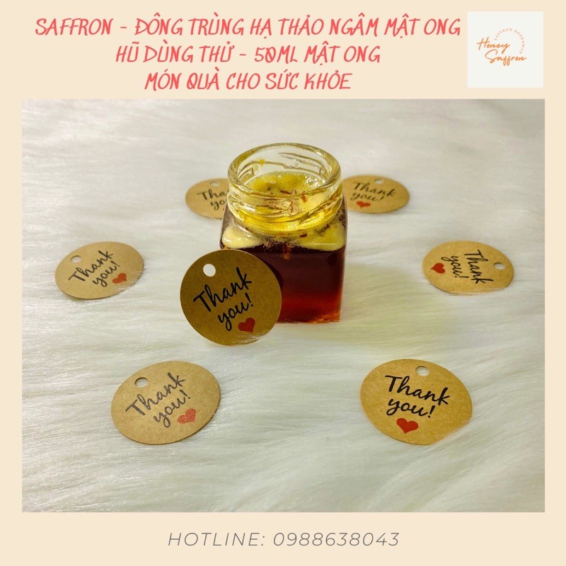 Saffron đông trùng hạ thảo ngâm mật ong - mẫu dùng thử 7 ngày - hũ 50ml - Saffron Tây Á nhập khẩu chính hãng từ Iran