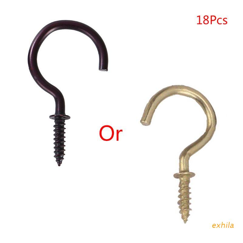 Bộ 18 Móc Treo Đồ Gắn Tường Bằng Kim Loại Kèm Ốc Vít Chuyên Dụng
