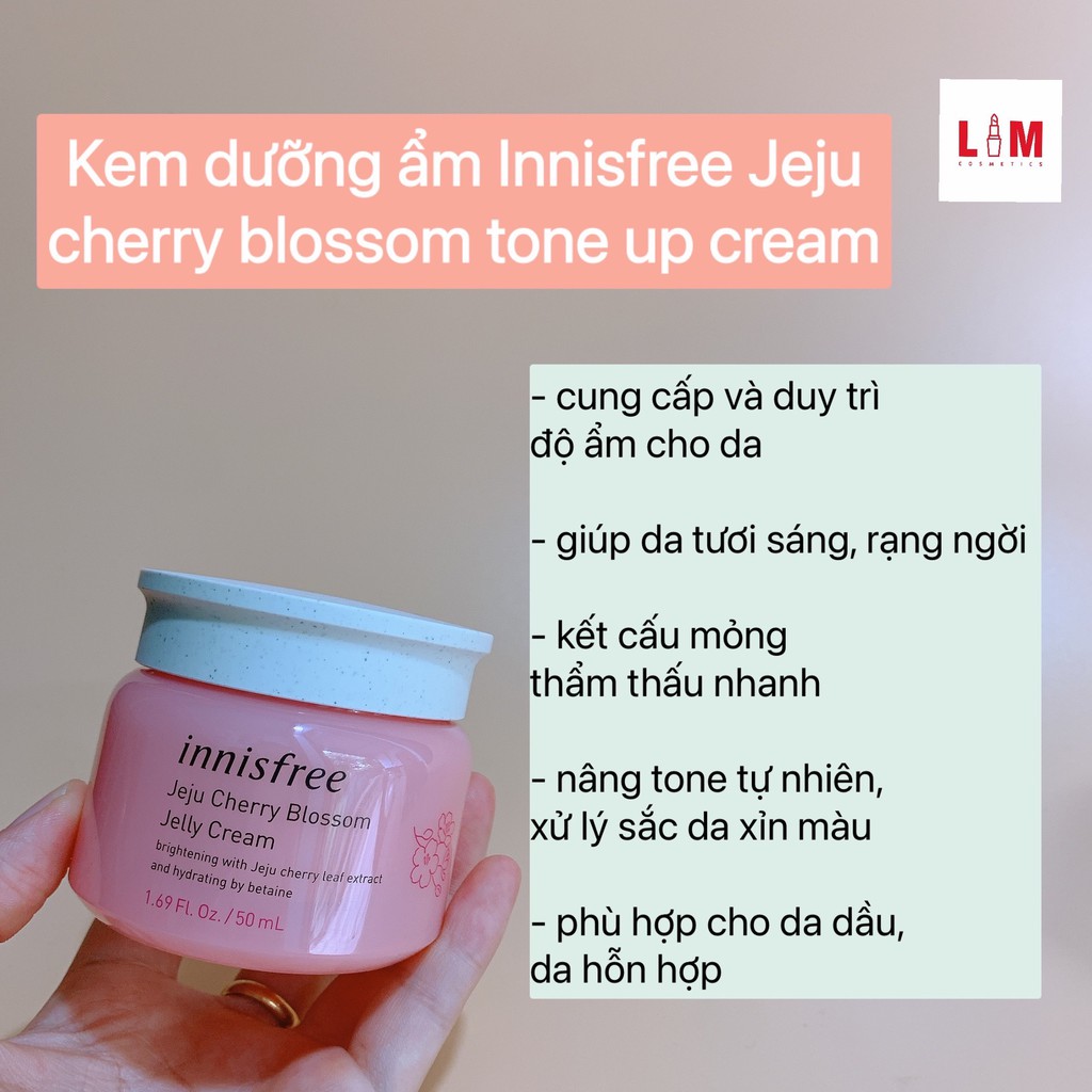 Kem dưỡng ẩm sáng da hoa anh đào đảo Jeju innisfree Cherry Blossom Tone Up Cream 50ml [Chính Hãng]