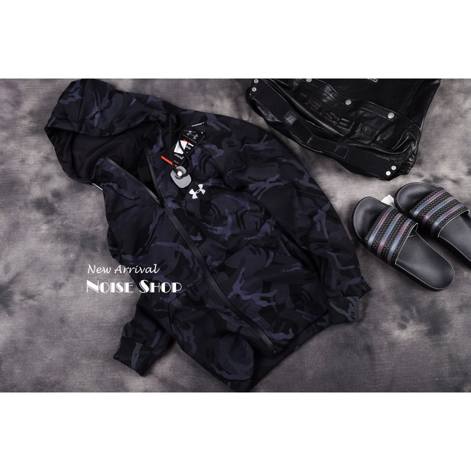 Áo Khoác Nỉ Nam Mũ Liền Rằn Ri