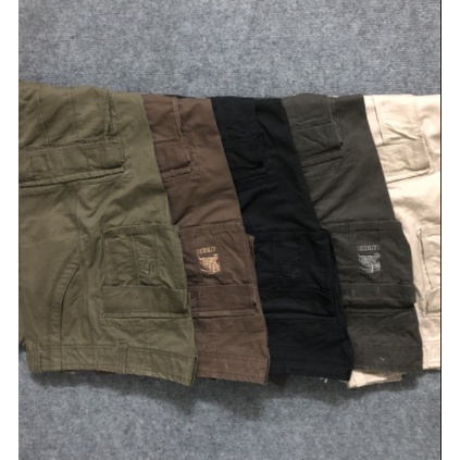 Quần Kaki nhiều túi, túi hộp thể thao HNS35 - 4 màu cơ bản: kem, xám, đen và xanh rêu