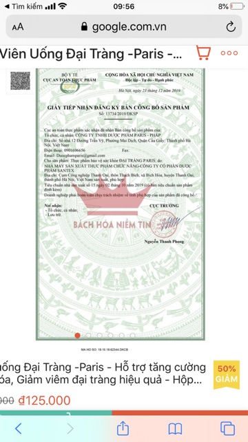 Đại tràng paris cung cấp men giảm triệu chứng đi ngoài