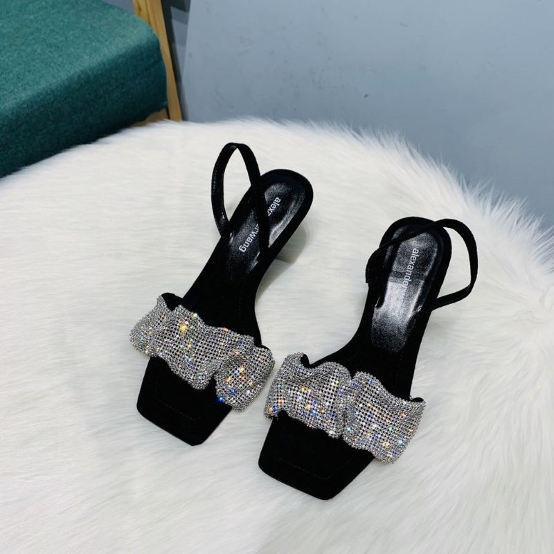 Sandal cao gót nhún đá 9p bling bling siêu hot cho nữ MISS042