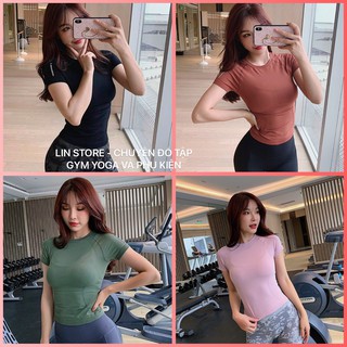Linstore - áo tập gym yoga sport - thun dệt - màu mới 2021