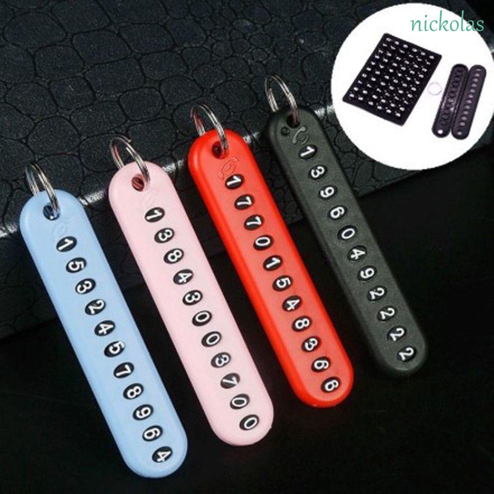 Móc chìa khóa gắn thẻ số điện thoại chống thất lạc bằng ABS nhiều màu sắc tuỳ chọn