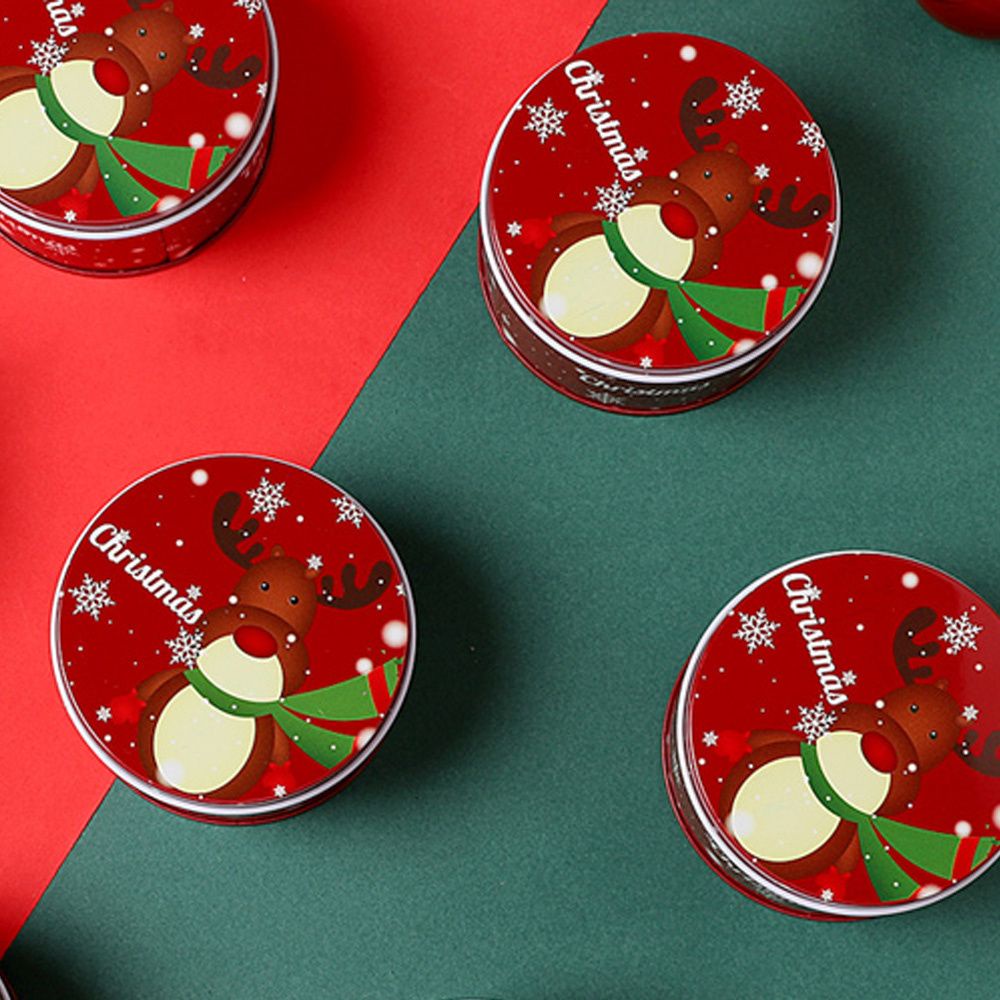 Hộp Thiếc Đựng Bánh Kẹo Có Nắp In Chữ Dùng Làm Quà Tặng Giáng Sinh