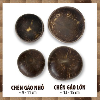 Chén (Bát) Gáo Dừa Tự Nhiên One4One (mài bóng và mài thô - không ngâm/sơn hóa chất) / Coconut Bowl