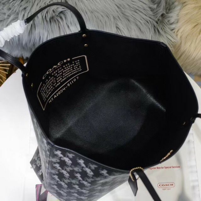 Túi Coach Shopper dùng được 2 mặt da thật phối canvast