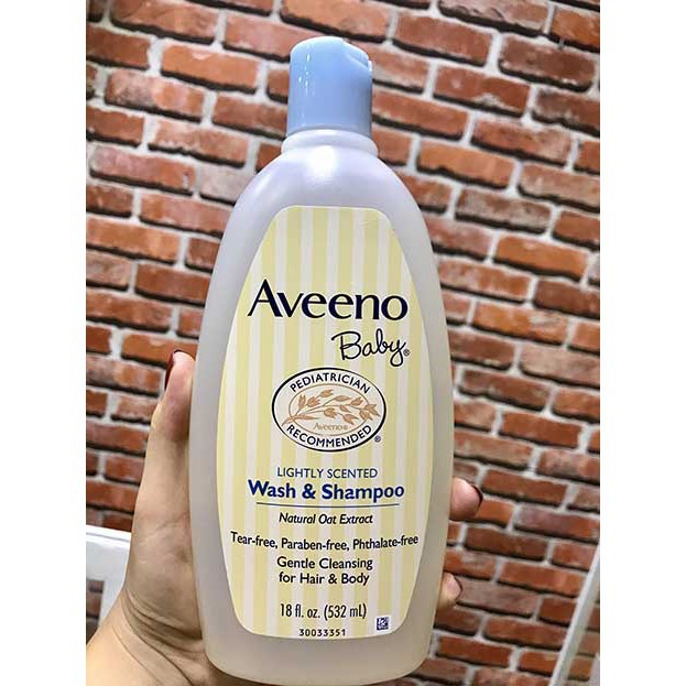 Sữa Tắm Gội Cho Bé Aveeno 532ml Dịu Nhẹ Không Kích Da