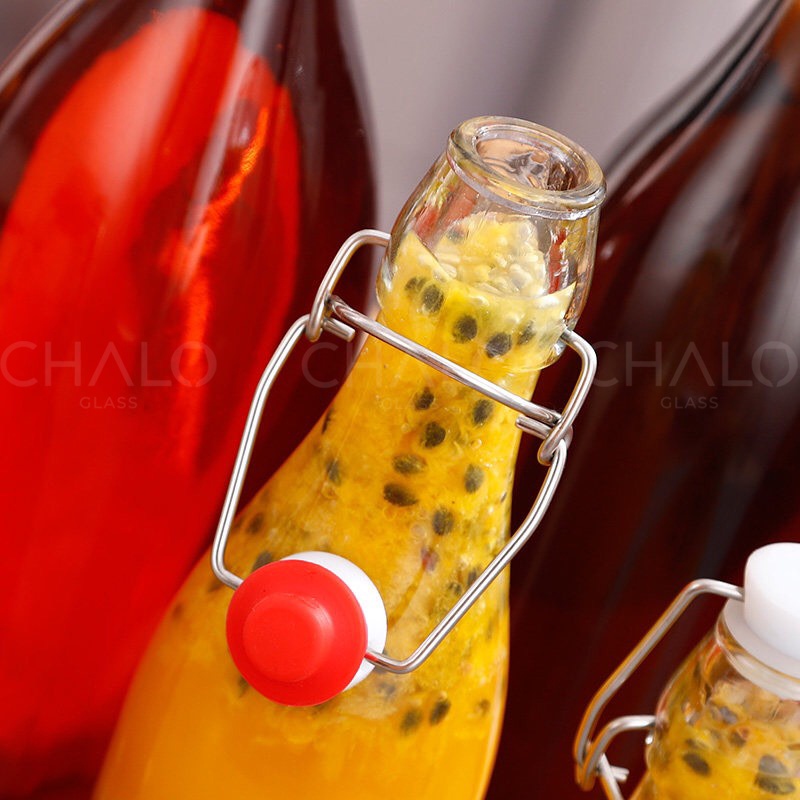 Chai thủy tinh nắp cài dáng bầu và tròn các cỡ 350ml - 500ml - 750ml - 1000ml