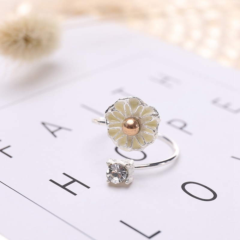 Nhẫn Hở Mạ Bạc 925 Hình Hoa Cúc Xinh Xắn