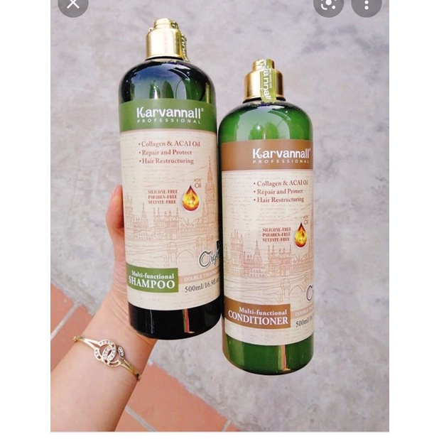 Dầu gội xả Karvannall Organic chống rụng  kích thích tóc  chống gàu