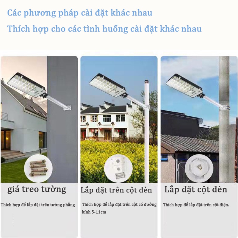 Đèn Năng Lượng Mặt Trời 200W - 600W , Đèn Đường , Sân Vườn .đèn cảm biến tự động sáng  với điều khiển từ xa