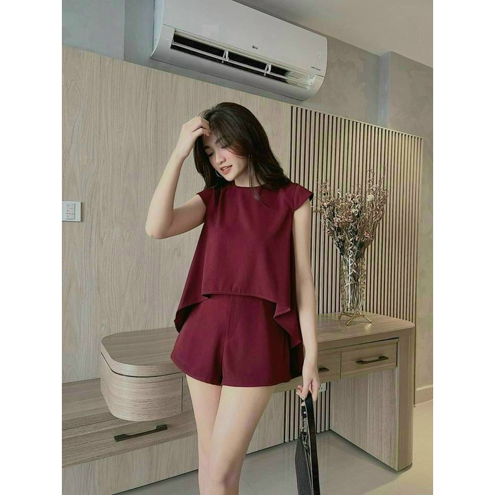 Sét Bộ Đi Chơi Áo tà Thấp Kết Hợp Quần Đùi Chất for Mặc Nhẹ Mát Đẹp Phù Hợp Đi Chơi, Mặc Nhà Siêu Xinh [NEW UNISEX]