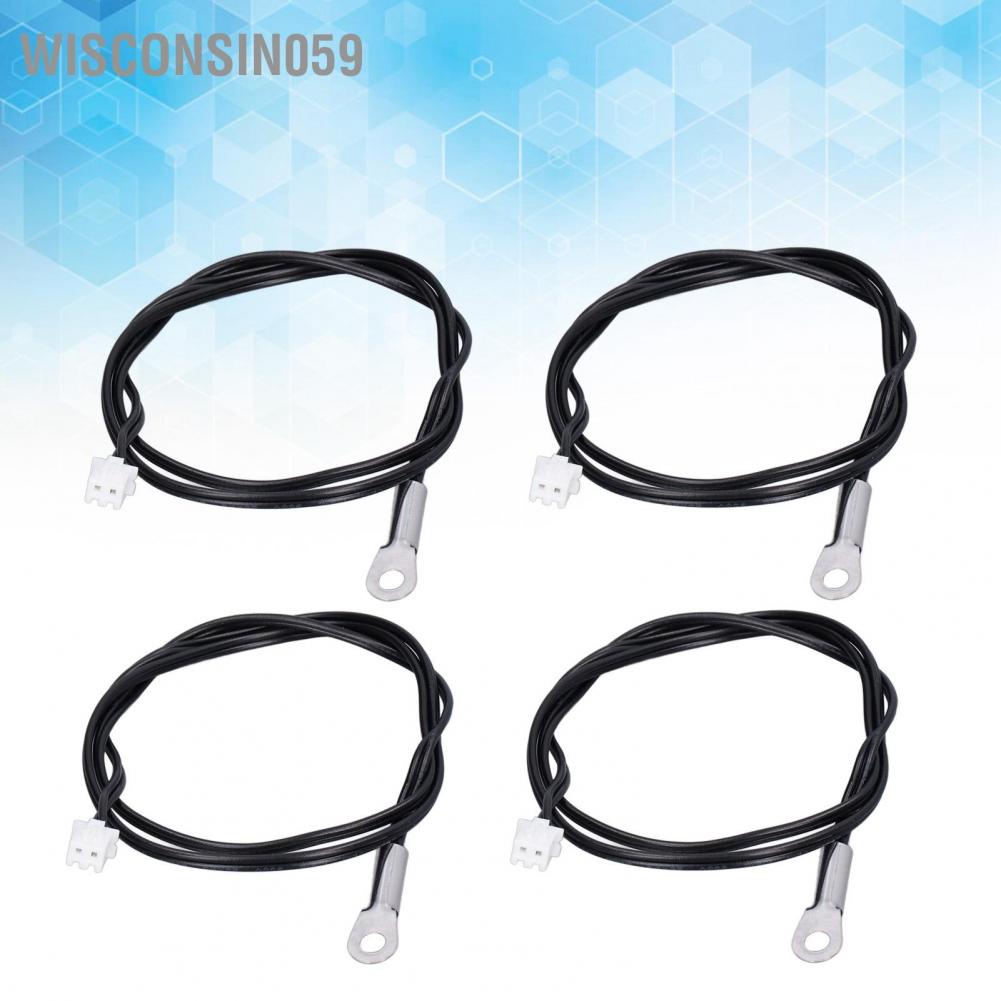 Wisconsin059 10Pcs NTC Thermistor Temperature Sensor Probe Round Lug Cold Pressed Terminal Connector 500mm