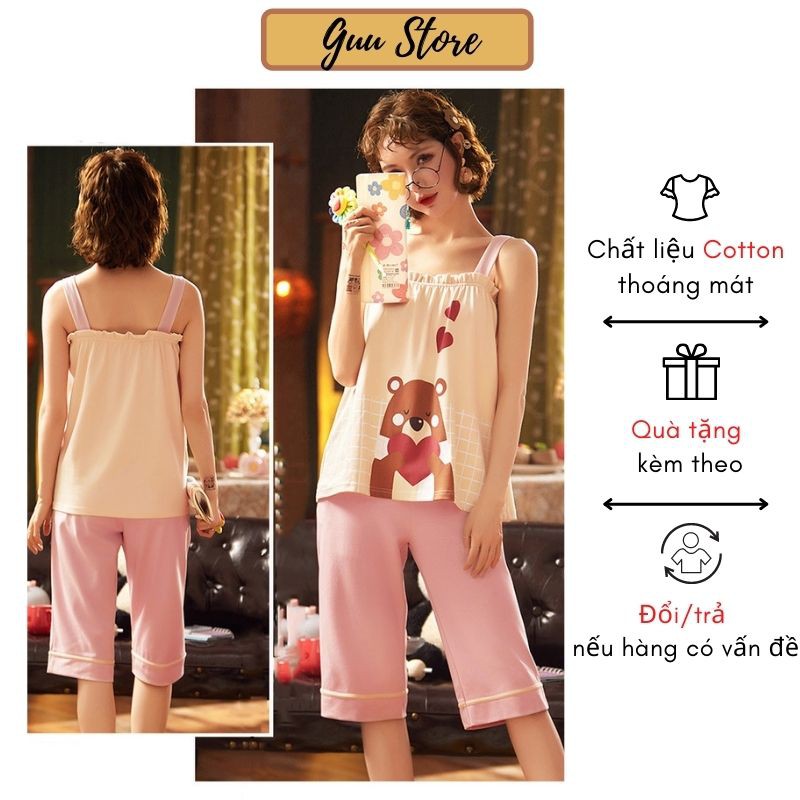Bộ Đồ Ngủ Nữ Dễ Thương Guu - Đồ Bộ Mặc Nhà Cute DN20