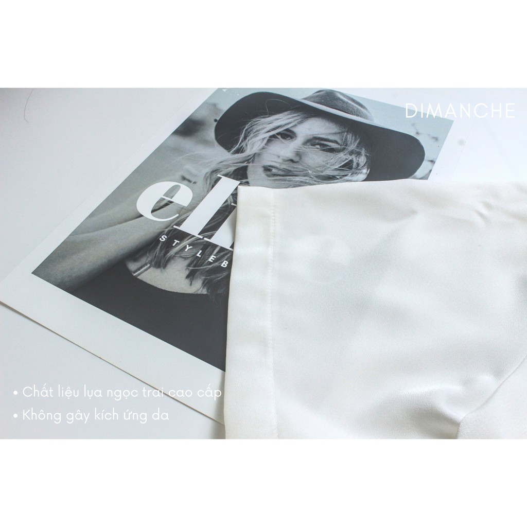 Áo sơ mi nữ ngắn tay vải lụa ngọc trai màu trắng kiểu cách phù hợp đi chơi, đi làm, kèm Gift Box | BigBuy360 - bigbuy360.vn