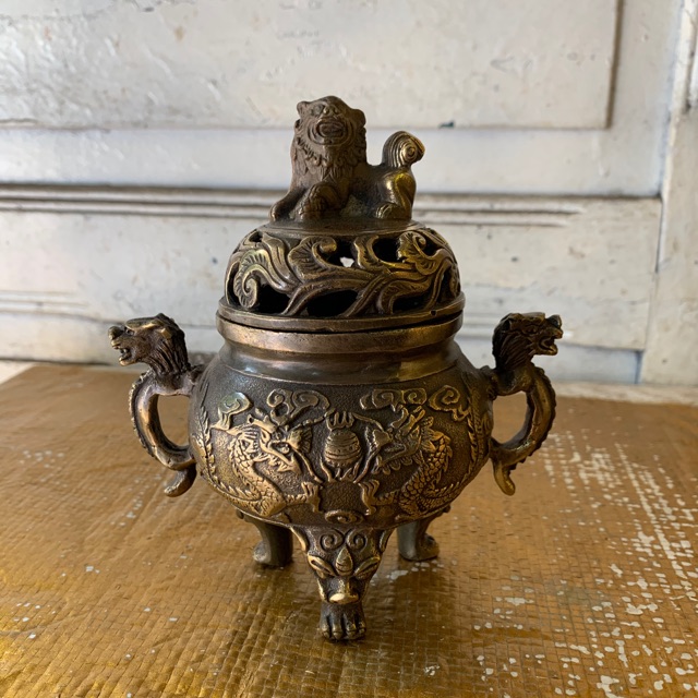 Xông trầm lân mini bằng đồng